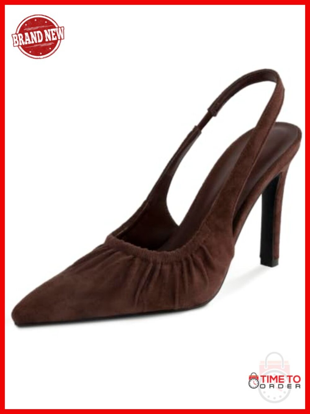 Ruched Pointed Toe Slingback Stiletto High Heels Closed Toe Dress Pumps